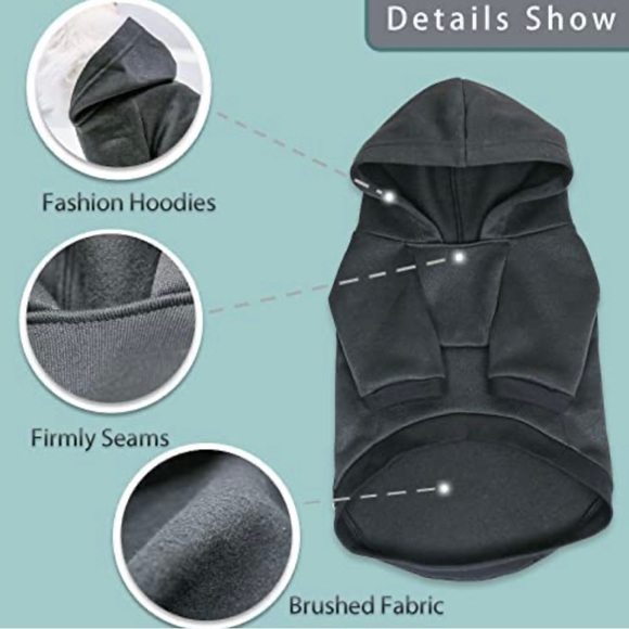 MESHEEN Dog Hoodie for Puppy and Kitty Made of Soft Comfortable Fabric Printed S - Picture 4 of 6